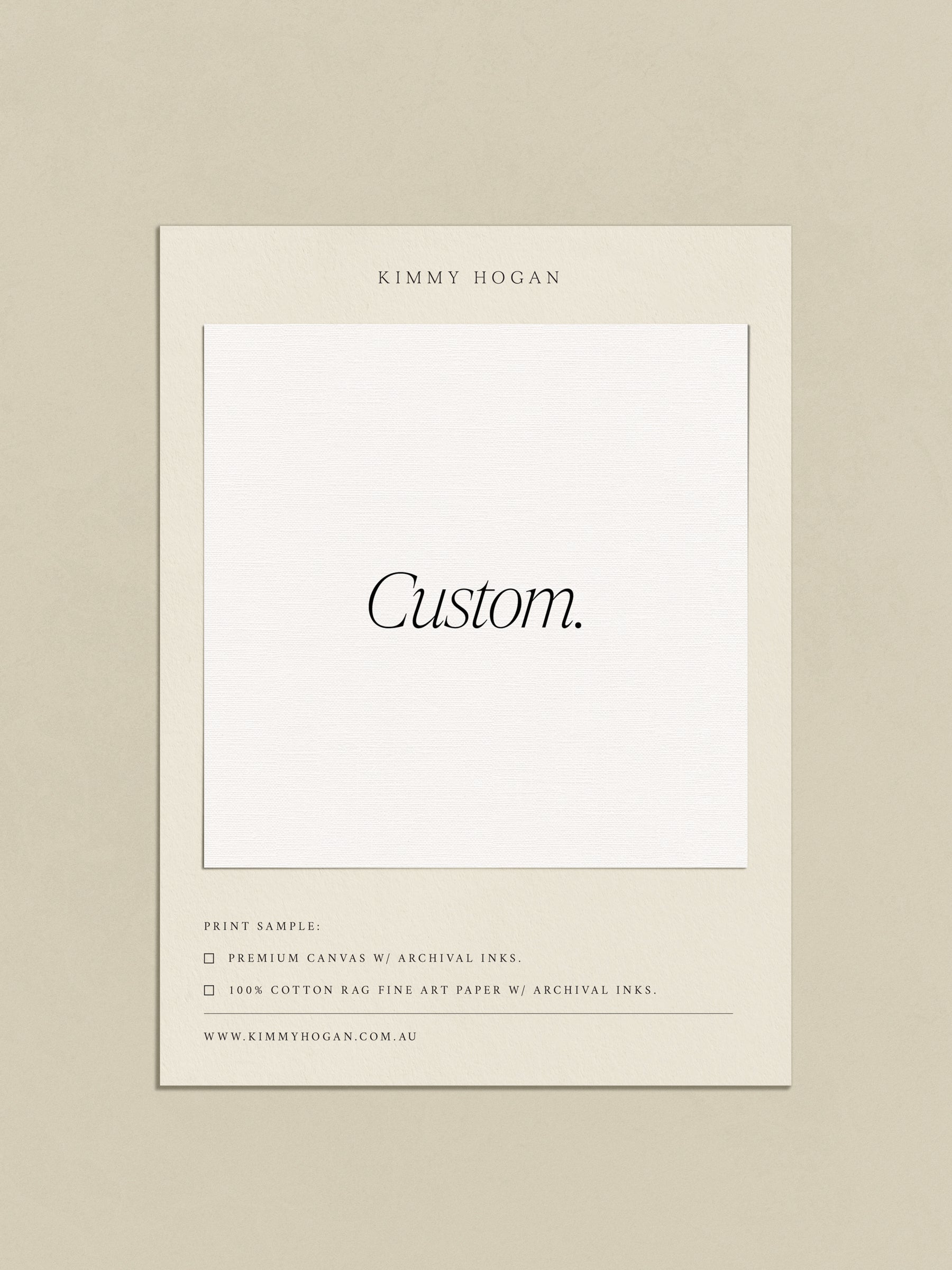 Artwork Sample: Custom.