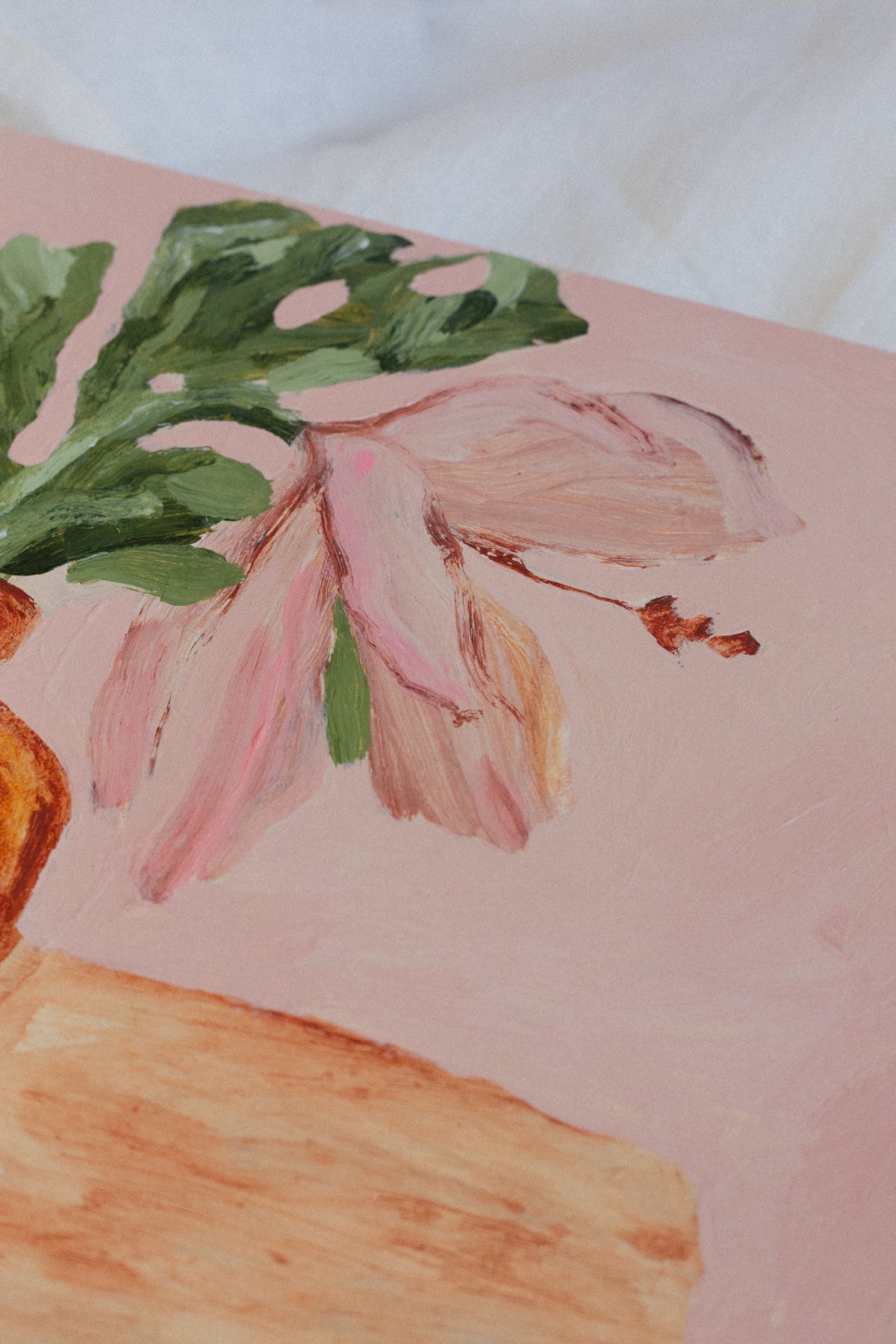 Flowers in Amber Vase II. ORIGINAL.